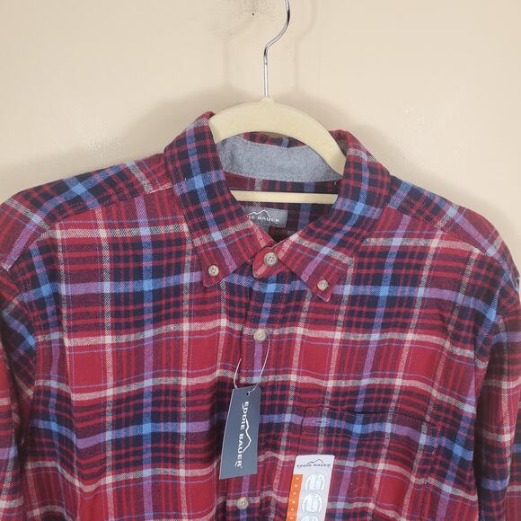 Eddie Bauer Plaid Button-down Flannel Shirt Men's Size M - Picture 6 of 11